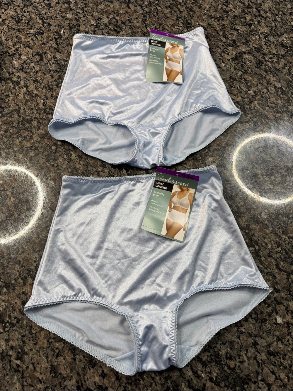 Underscore Light Control Everday briefs High-Waist Briefs in Pale Blue NWT set 2